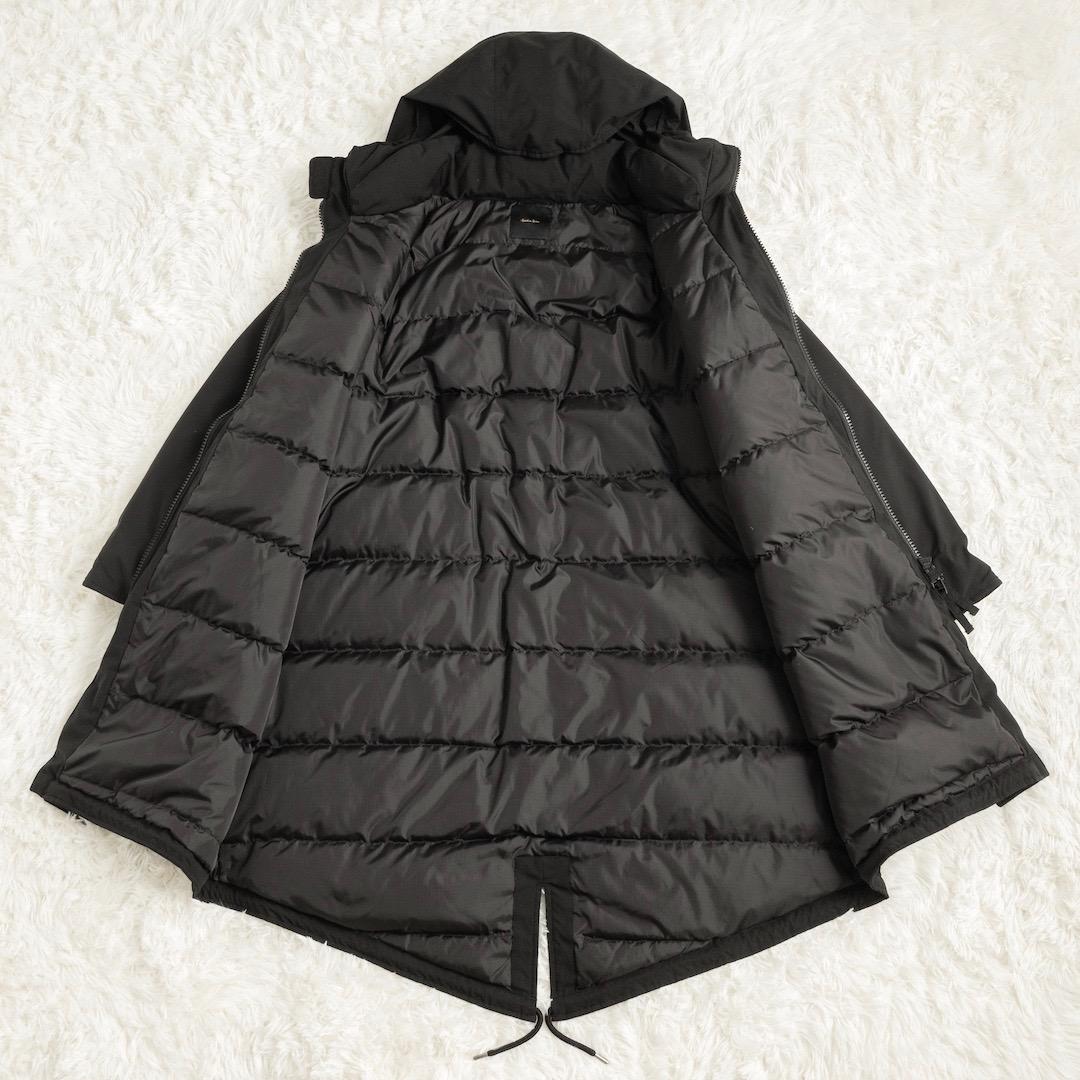 美品 スピックアンドスパン 撥水フーデッドダウンコート 36 ブラック
