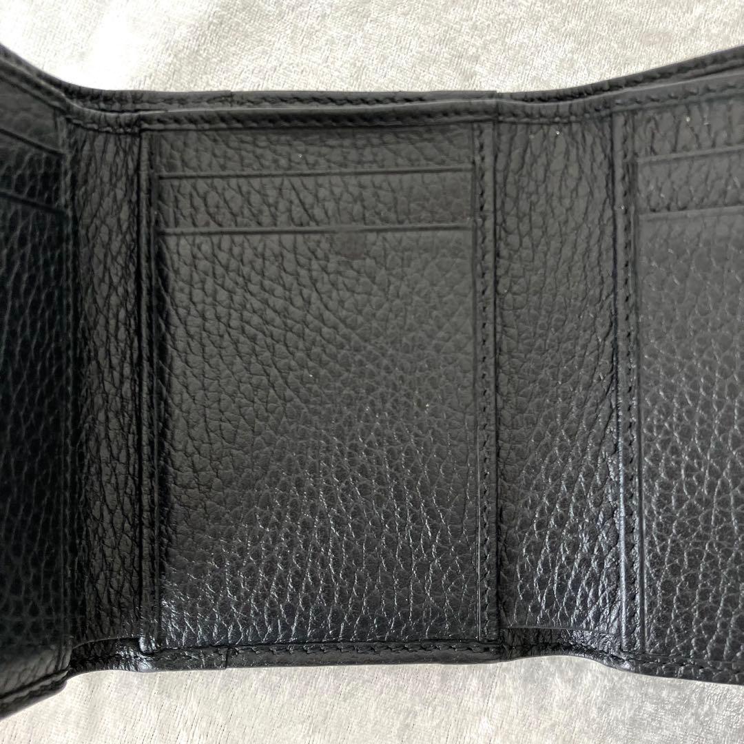 GUCCI グッチ マーモント コンパクト 三つ折り財布 シボ革