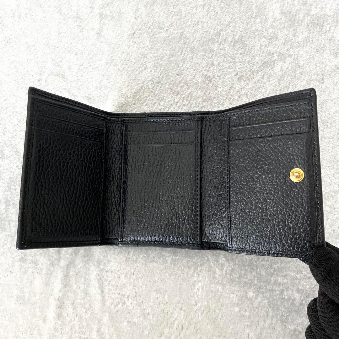 GUCCI グッチ マーモント コンパクト 三つ折り財布 シボ革