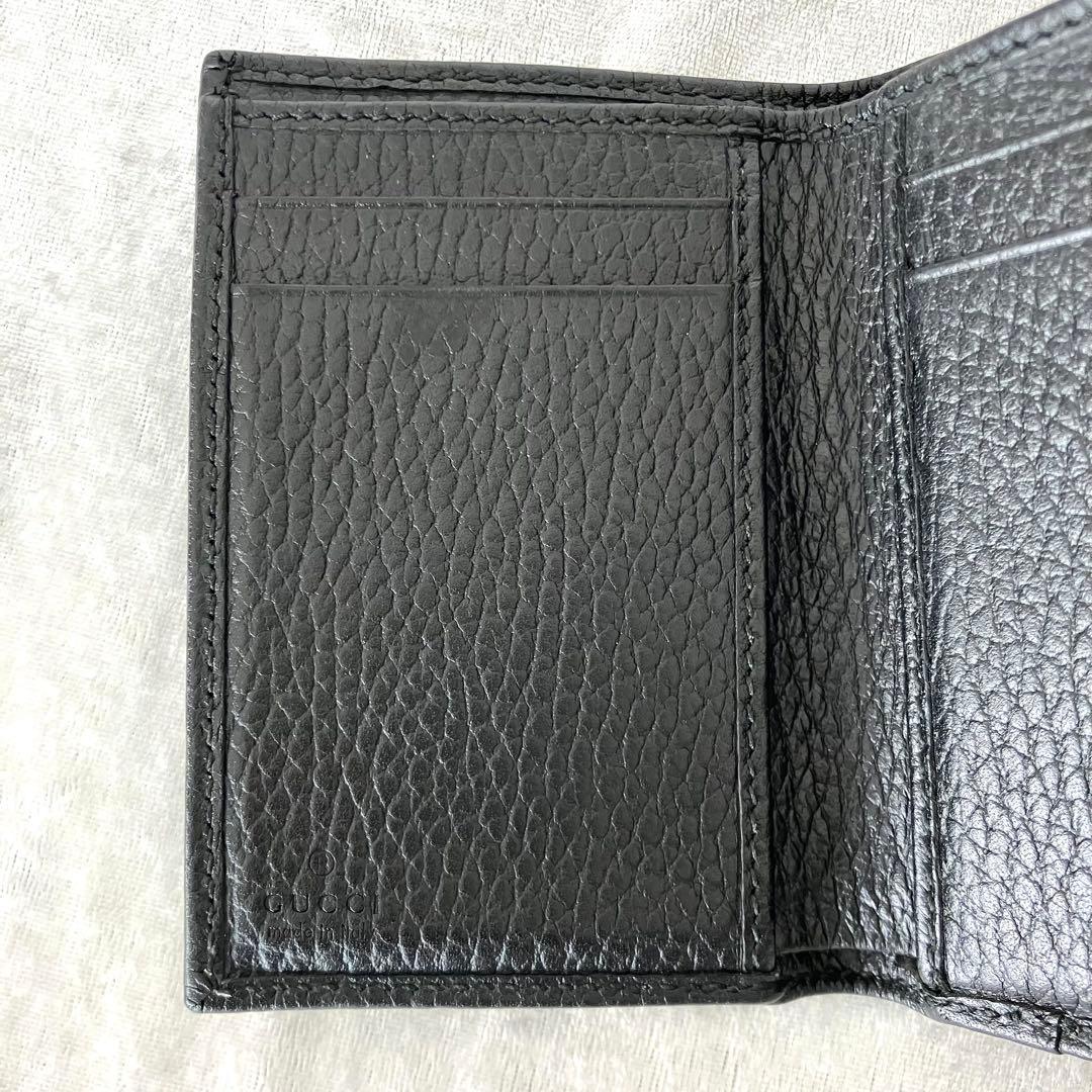 GUCCI グッチ マーモント コンパクト 三つ折り財布 シボ革