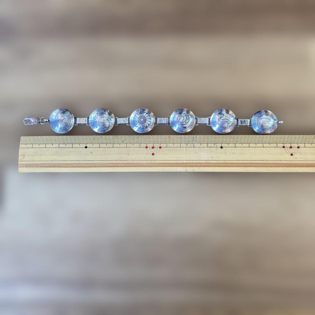 ネイティブアメリカン模様ブレスレット　スターリングシルバー