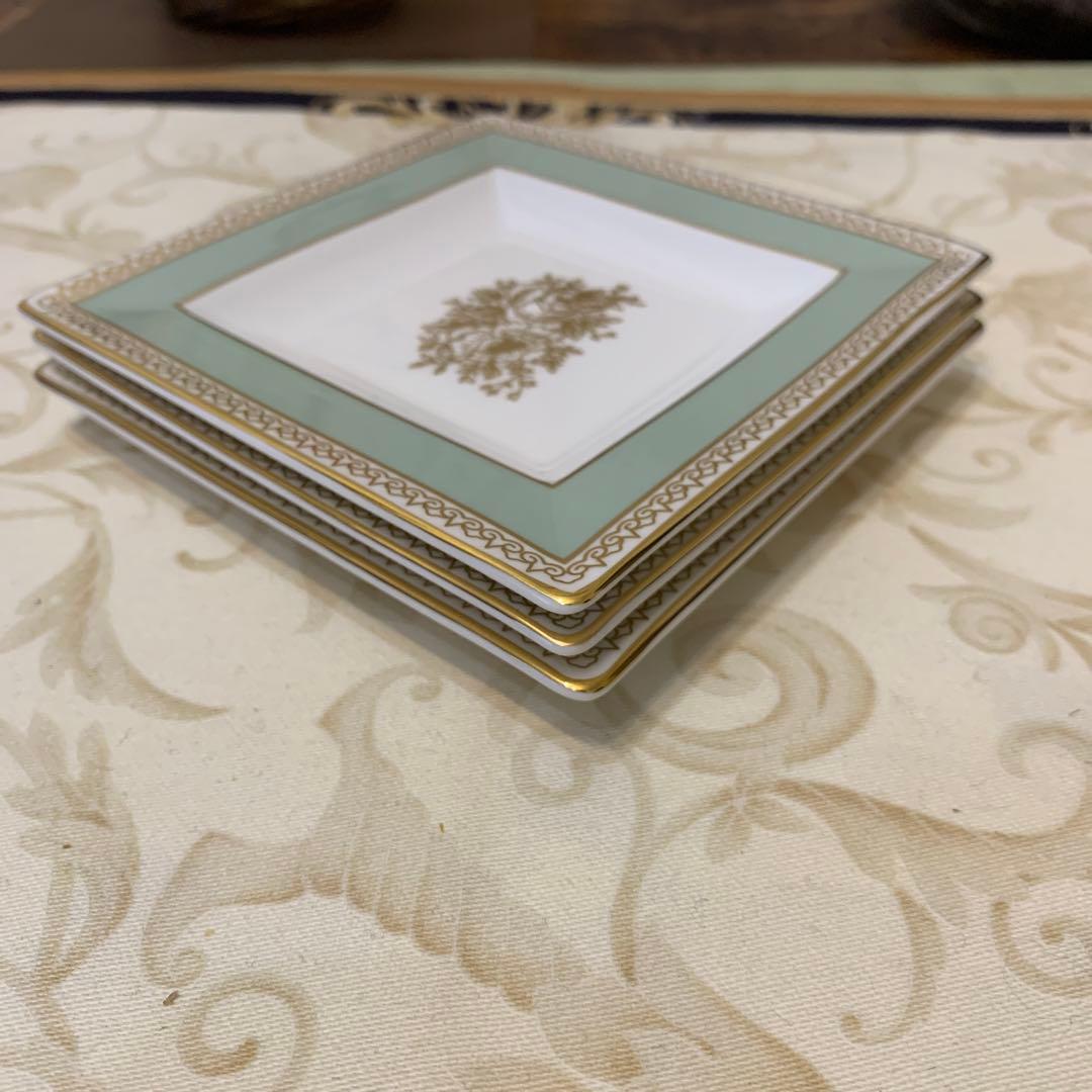 未使用　ウェッジウッド コロンビア　セージグリーン スクエアプレート　トレイ