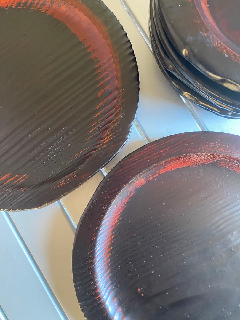 垣内幸彦　康子　銘々皿　漆器　木製皿　和風　伝統工芸　輪島塗　有名作家　中塗漆