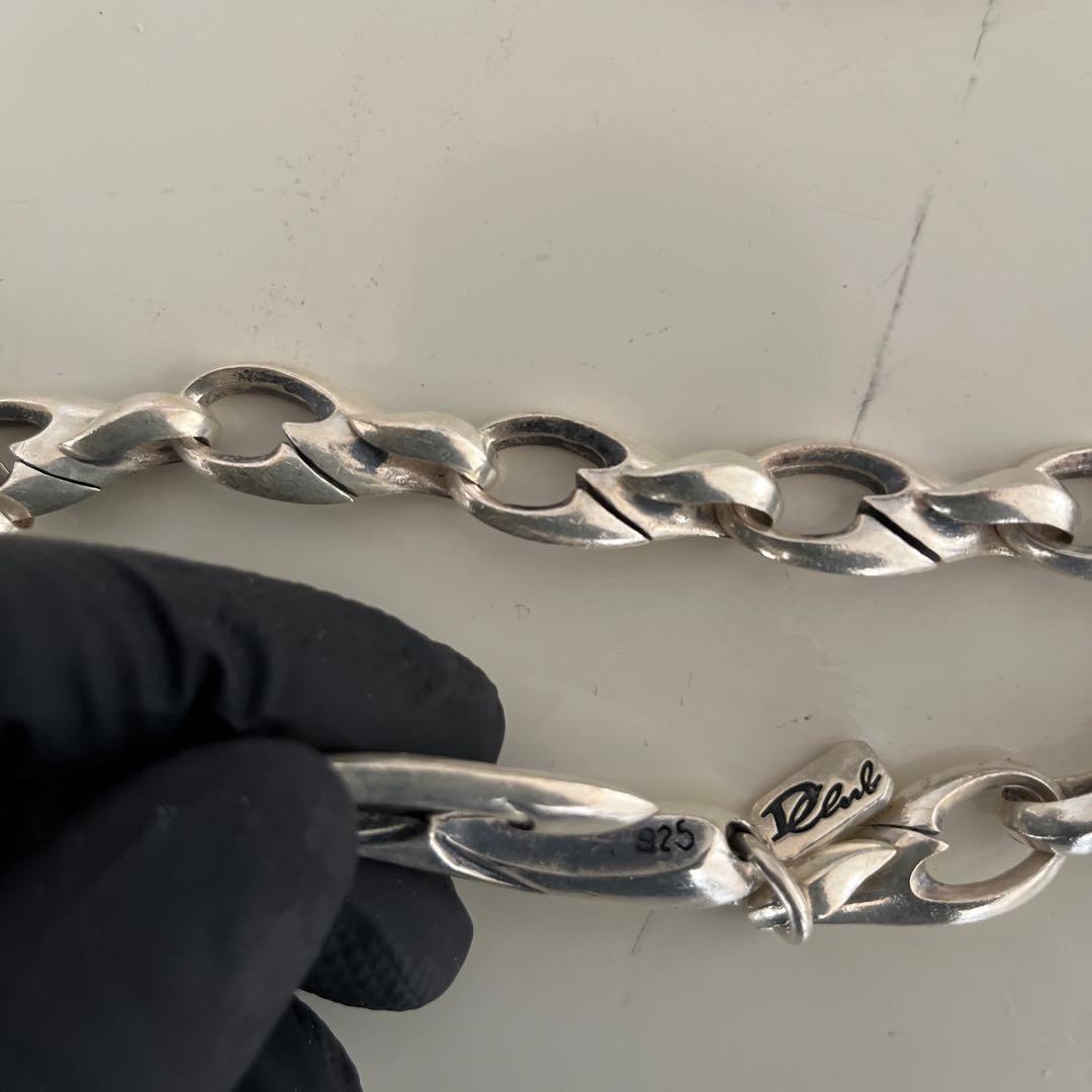 エイ革三つ折り長財布シルバー925ウォレットチェーン付き