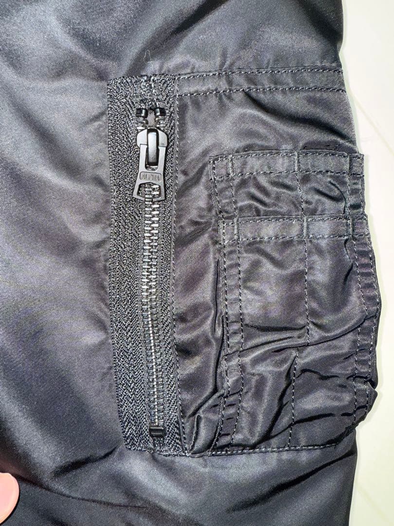 （美品）90s ALPHA MA-1 リバーシブル ブラック × 迷彩