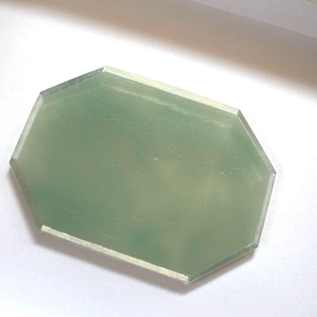 ガラス作家　八木麻子　ガラスプレート　ライトグリーン　octagon