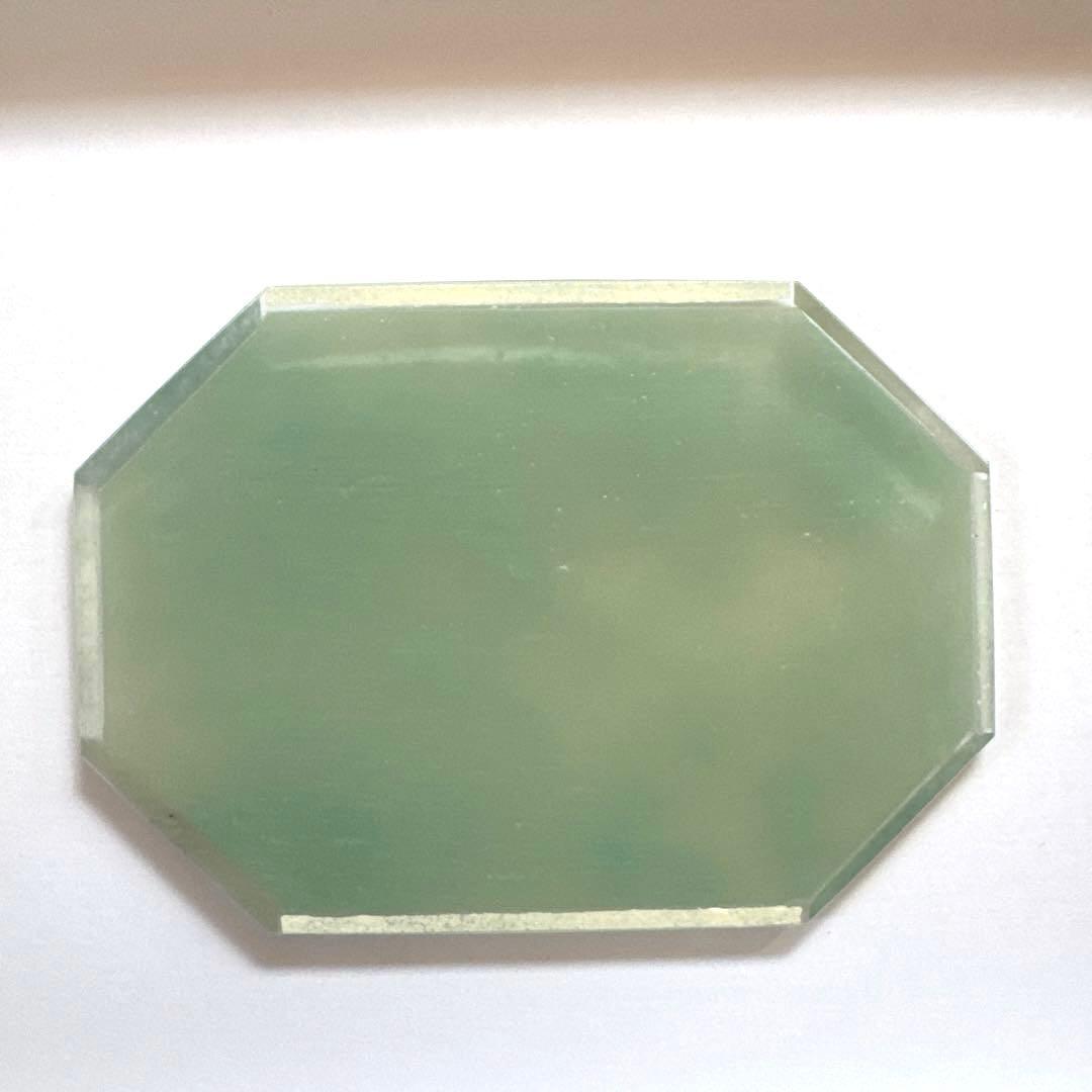 ガラス作家　八木麻子　ガラスプレート　ライトグリーン　octagon