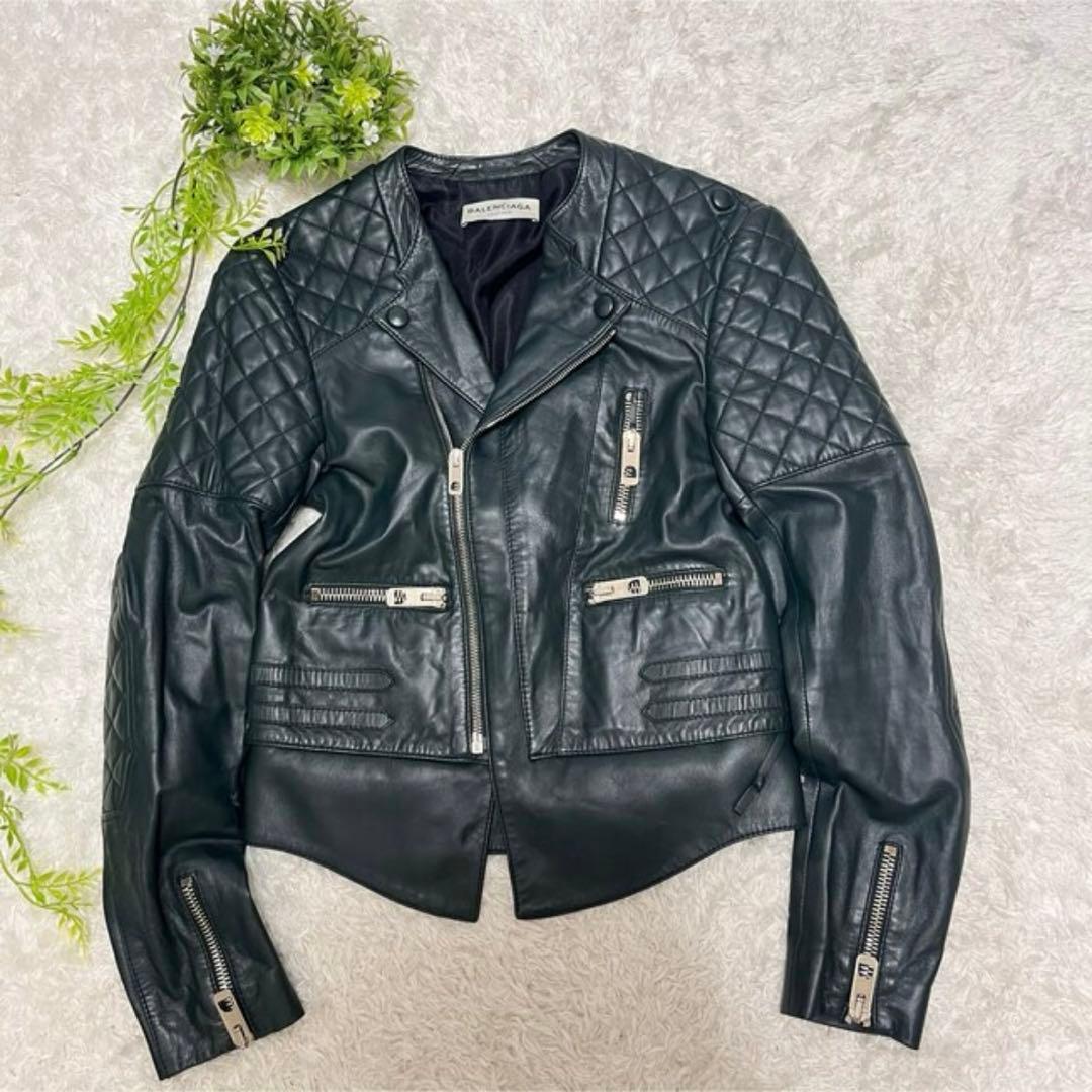 BALENCIAGA バレンシアガ ダブル ライダースジャケット レザー