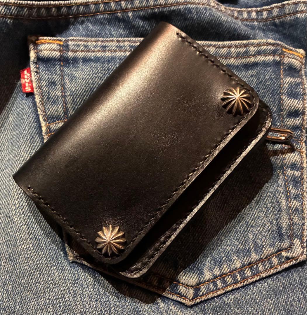 トラッカーウォレット　ショートサイズ　シルバー925アポロコンチョカスタム