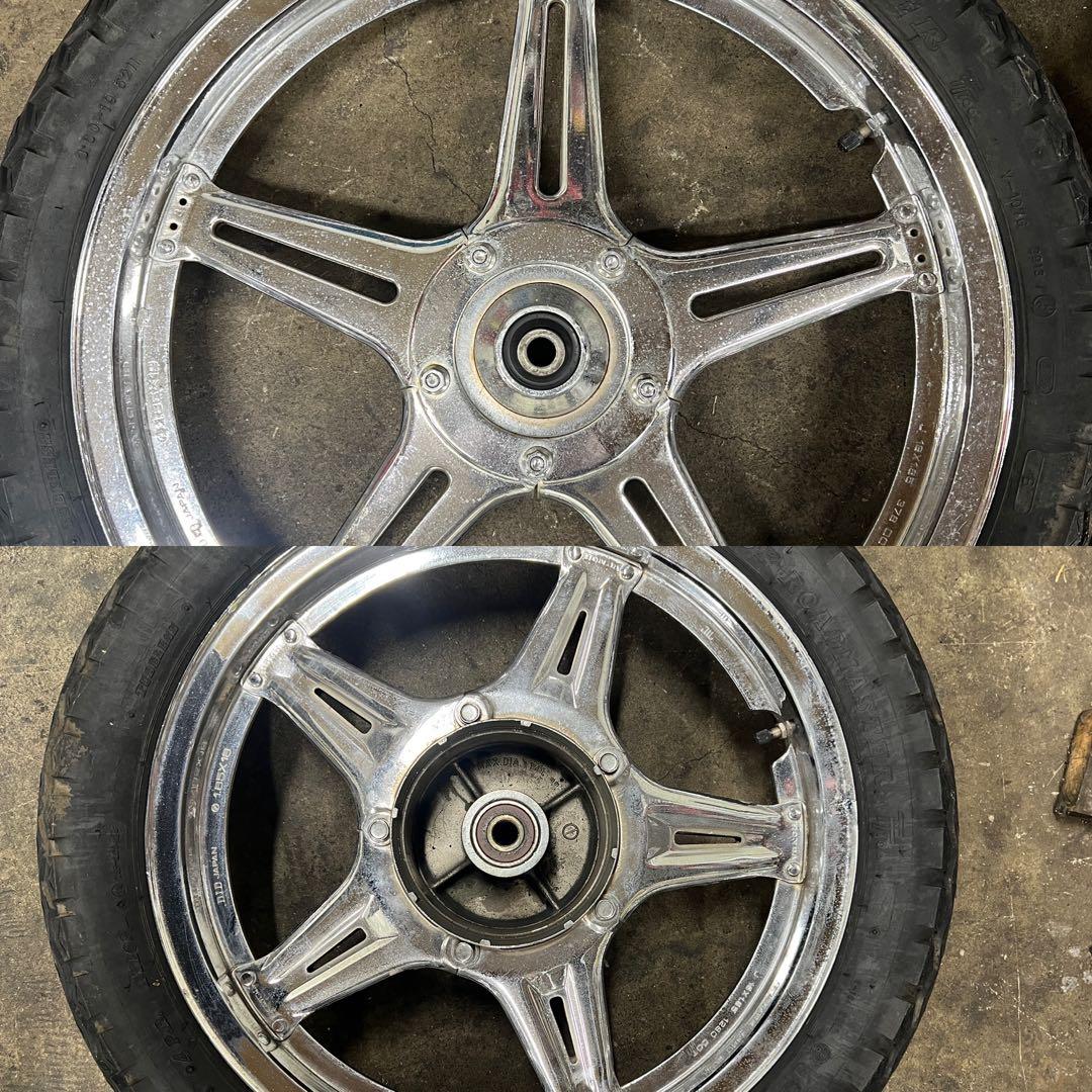 cb400t ホイール前19インチ　後18インチ