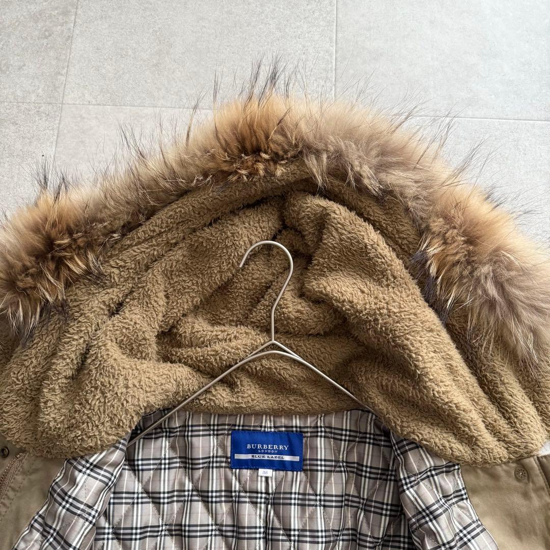 バーバリーブルーレーベル　ミリタリージャケット ノバチェック　カーキ系　38