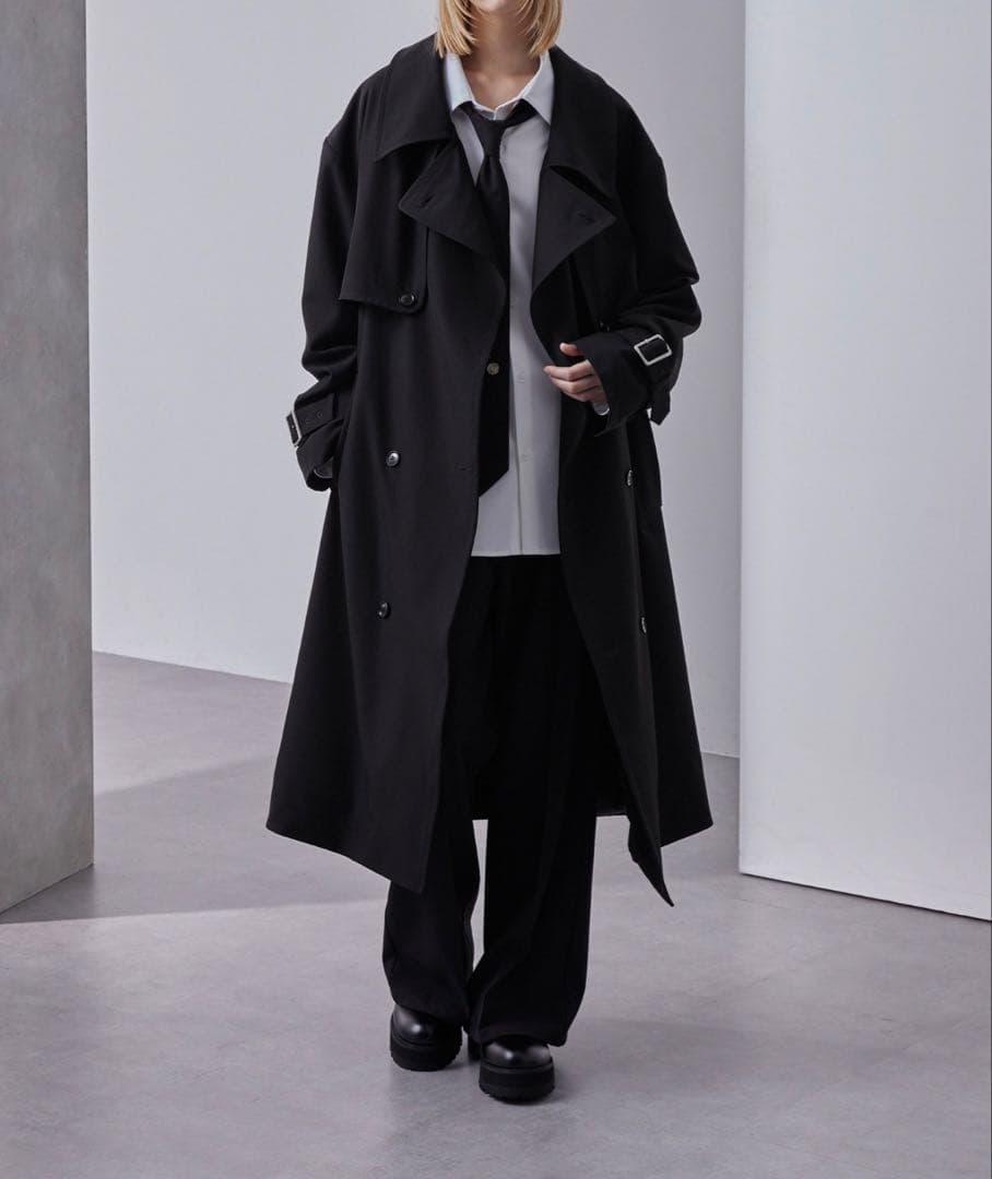 Loose モードオーバー ハイネックトレンチコート