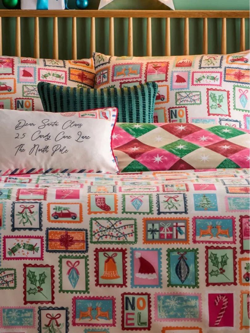 デュべカバー ピローケース セット 掛け布団カバー ダブル クリスマス 新品