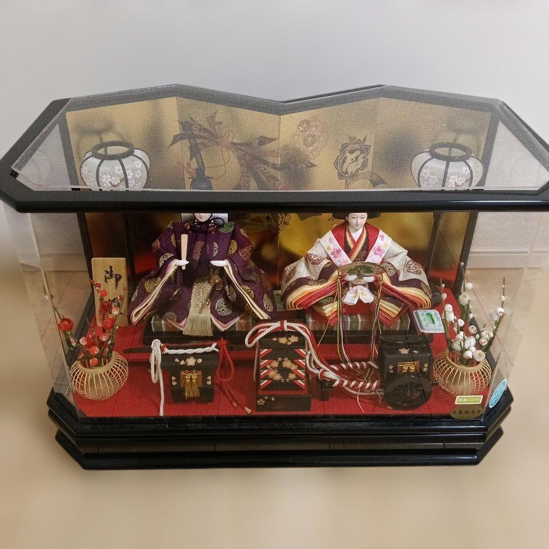 雛人形 親王飾り ※明かり点灯 コンセント付 上蓋破損