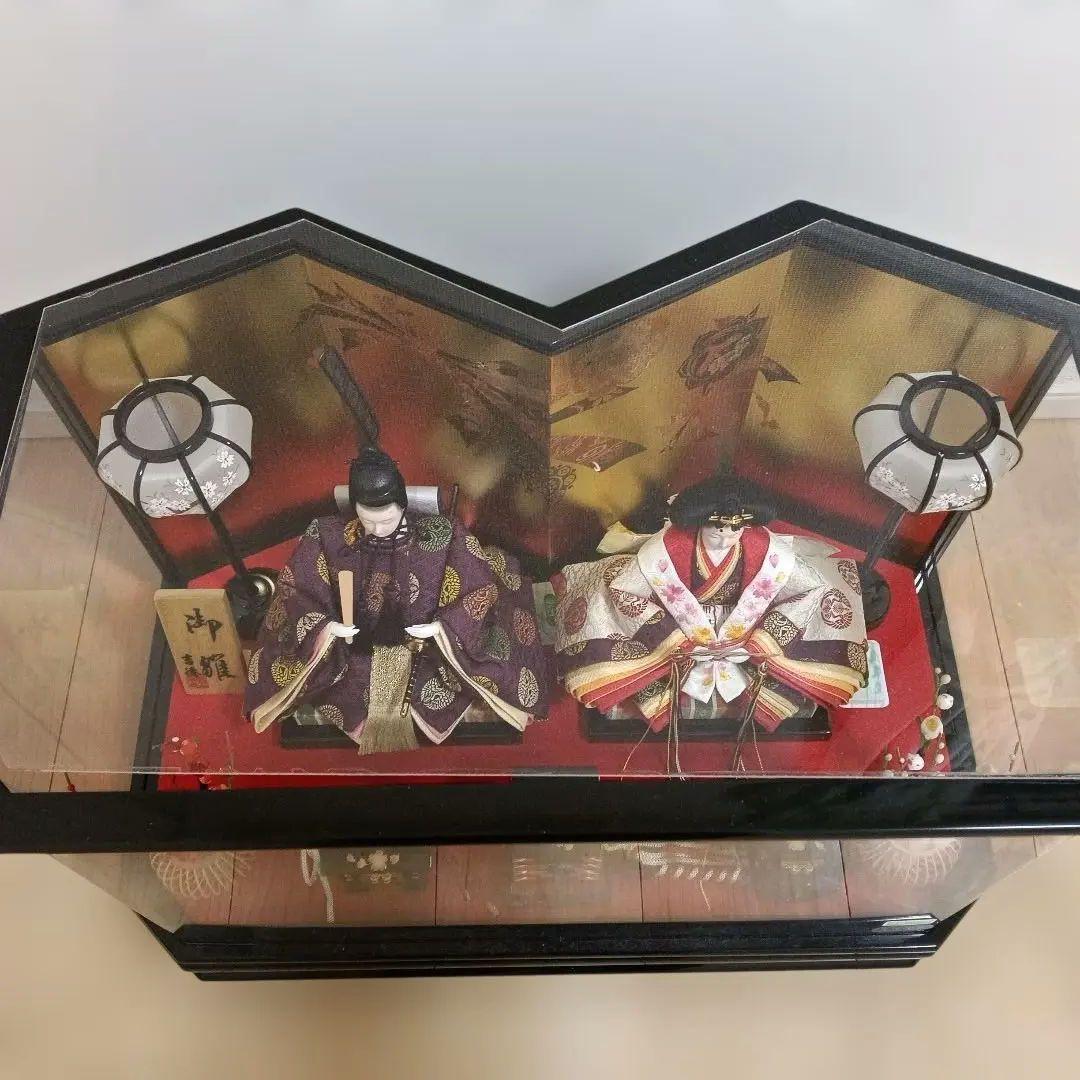 雛人形 親王飾り ※明かり点灯 コンセント付 上蓋破損