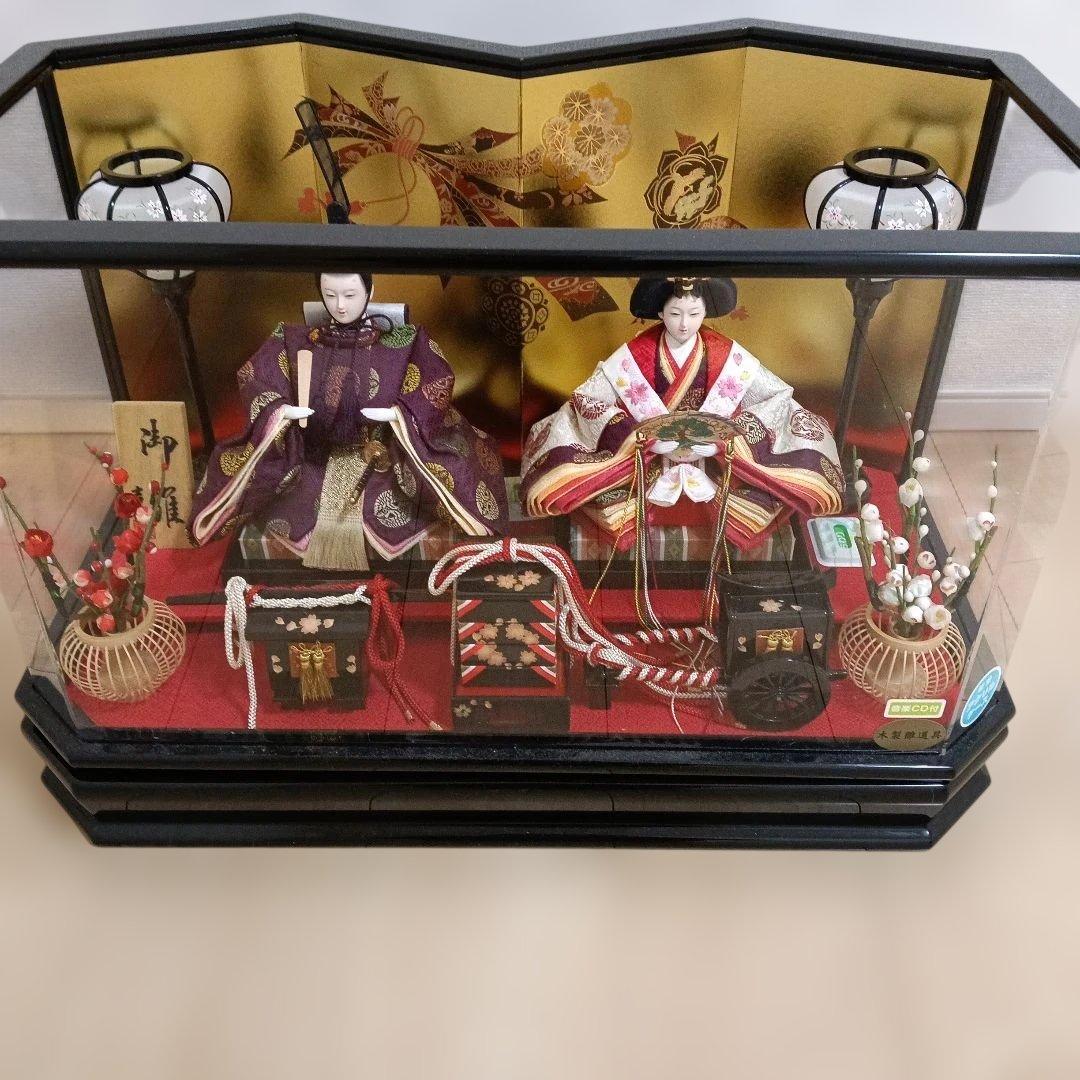 雛人形 親王飾り ※明かり点灯 コンセント付 上蓋破損