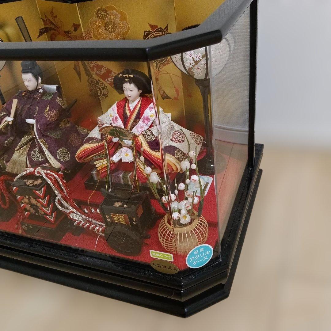 雛人形 親王飾り ※明かり点灯 コンセント付 上蓋破損