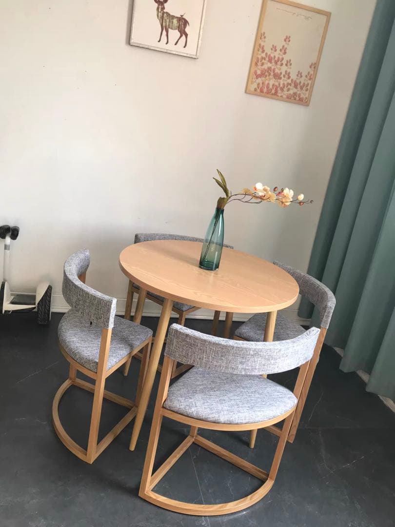 ナチュラルウッド 丸型ダイニングテーブルセット