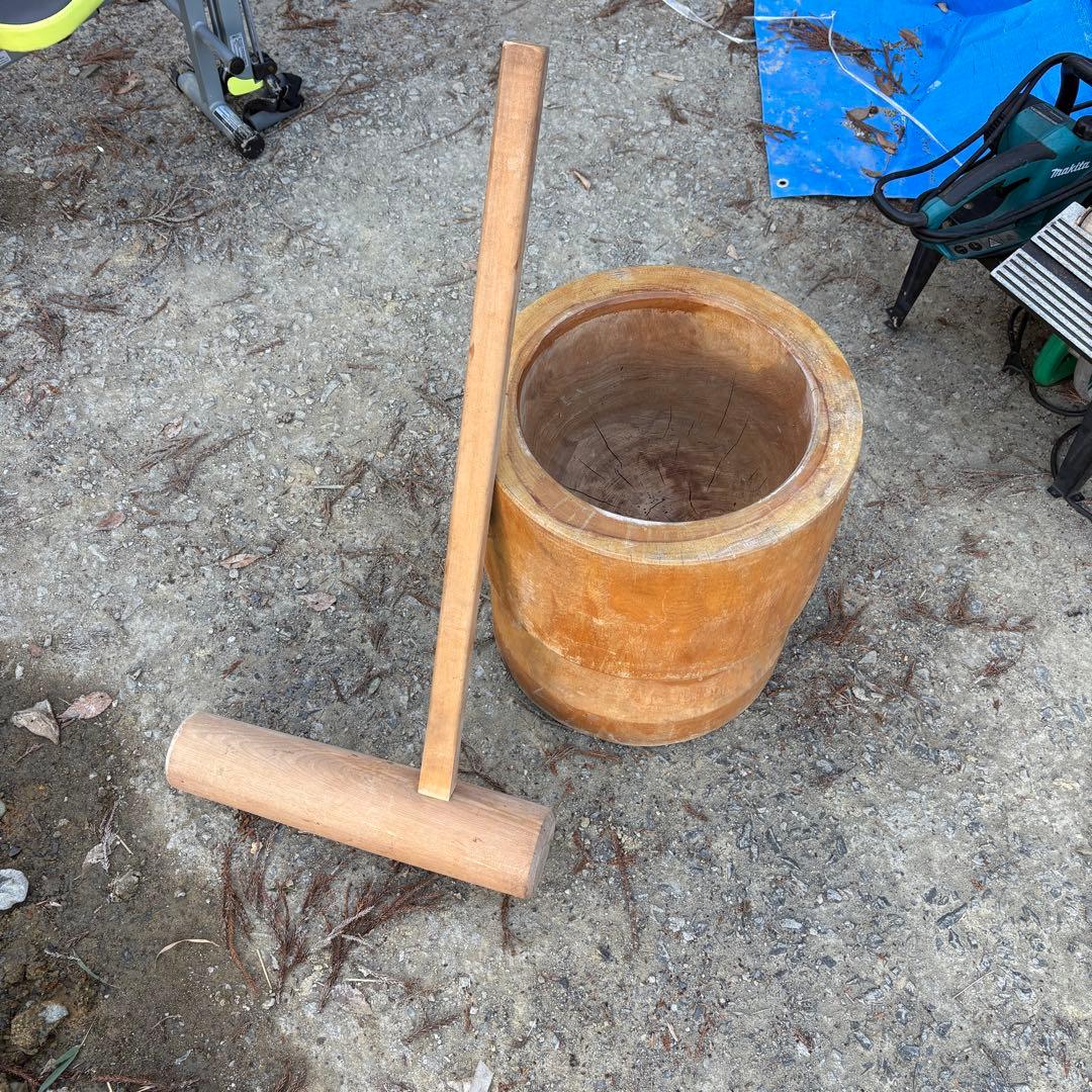 臼 天然木 木製品 餅つき 杵 きね