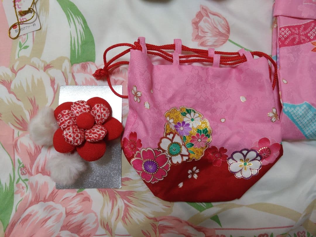 足袋、下駄は未使用！　きょうと花ひめ　七五三　3歳　女の子　セット　着物　被布