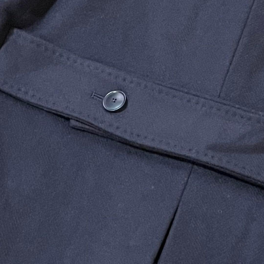 新品　LES MUES ウール　カシミヤ　ロングコート　紺　LL イタリア製