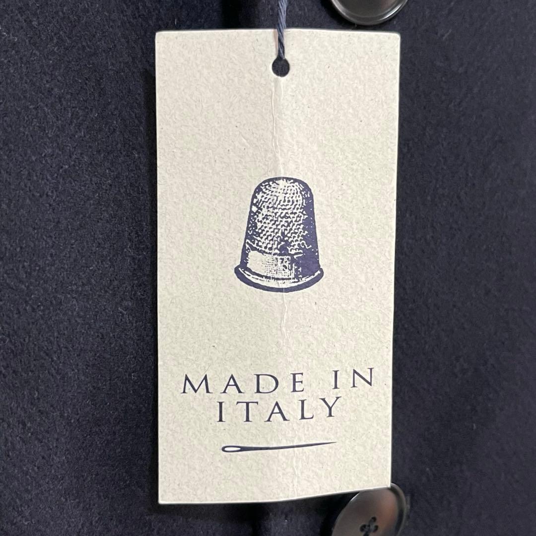 新品　LES MUES ウール　カシミヤ　ロングコート　紺　LL イタリア製