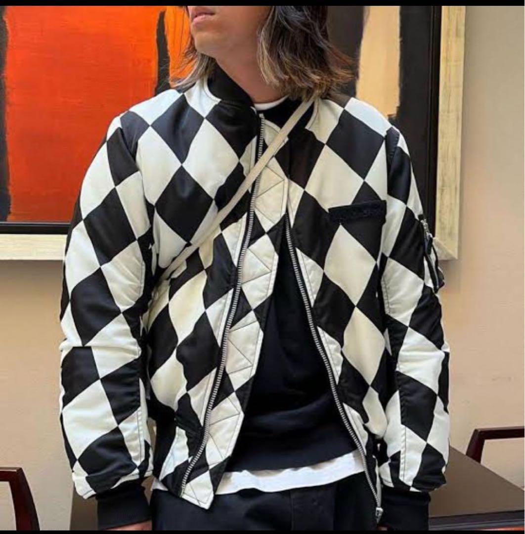 SEQUEL シークエル　MA-1 ダイヤ柄　ブラック　XL 藤原ヒロシ