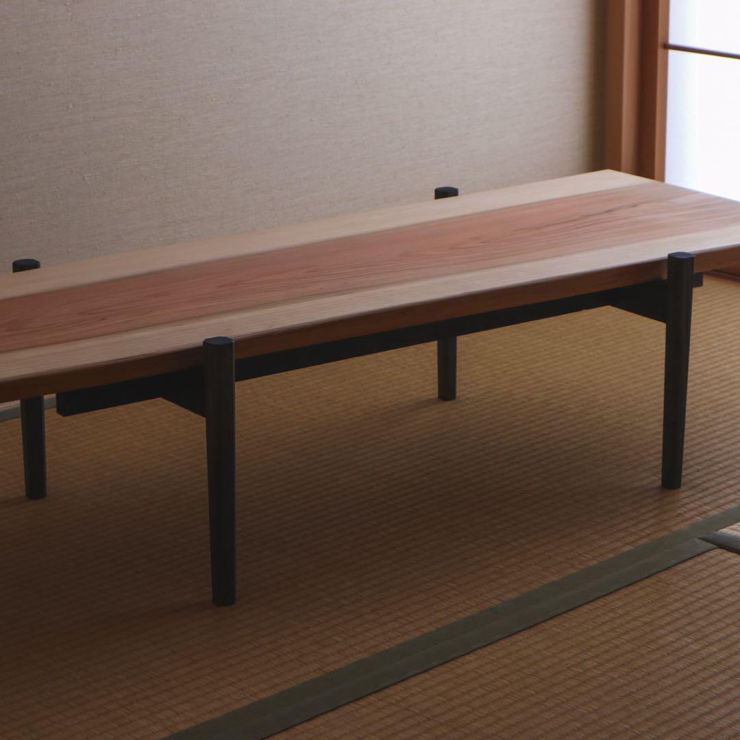 杉の黒脚ローテーブル 其の２