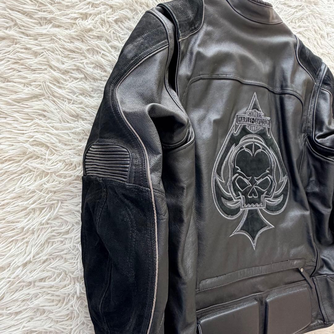 XLサイズ　ハーレーダビッドソン　ライダースジャケット　牛革　切替
