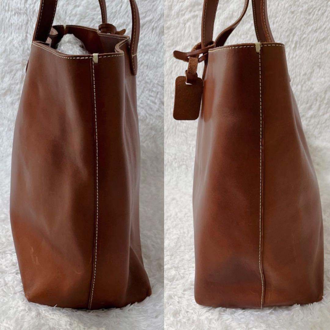 土屋鞄 ラージトート トートバッグ ツチヤカバン 牛革 ブラウン
