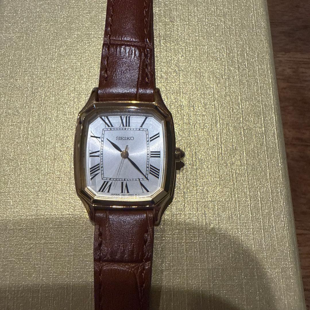 UNITED ARROWS 【別注】＜SEIKO＞スクエア レザー 腕時計