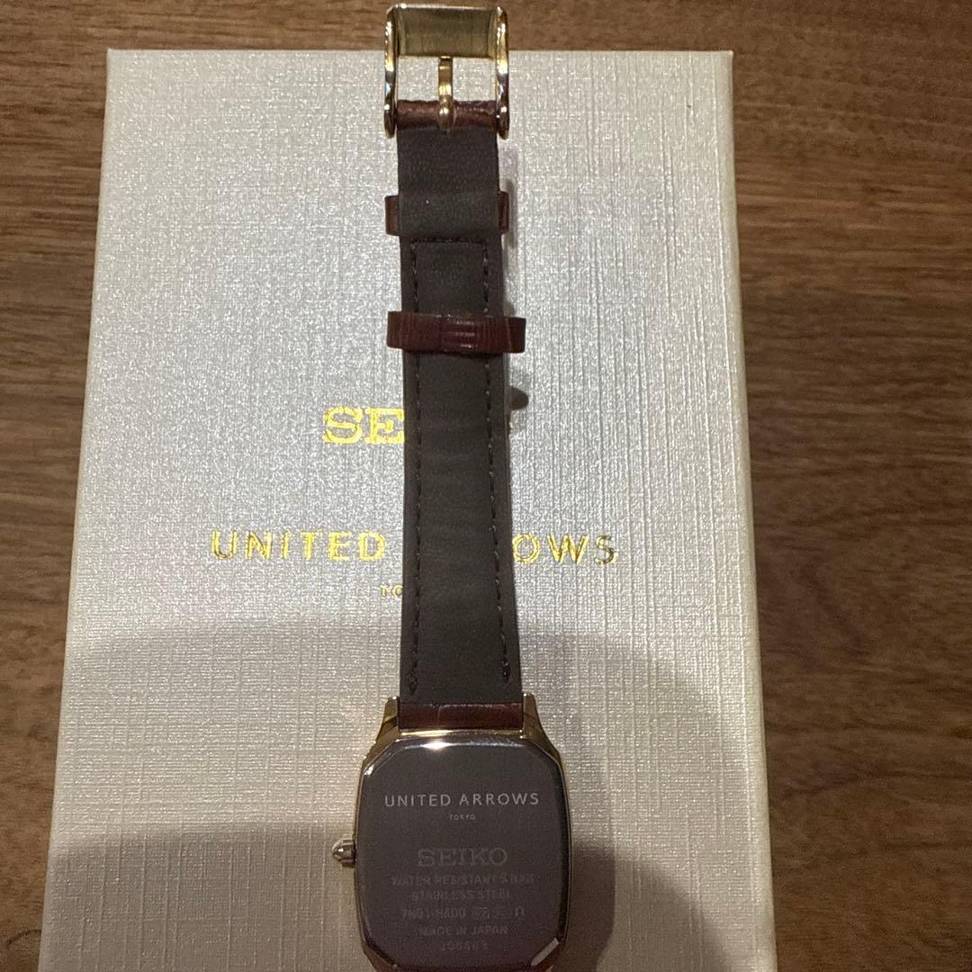 UNITED ARROWS 【別注】＜SEIKO＞スクエア レザー 腕時計