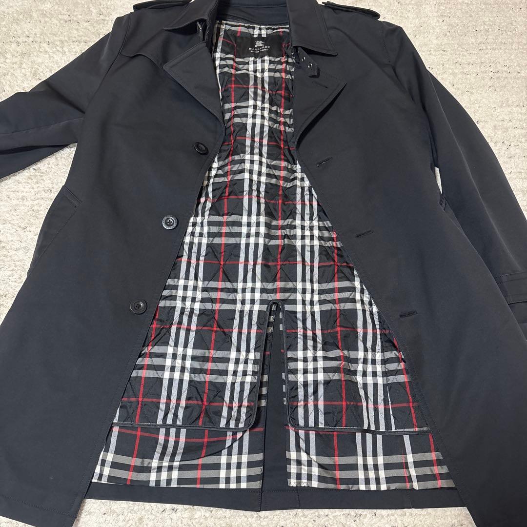 【美品】バーバリーブラックレーベル　トレンチコート ライナー付き　ＬＬ黒
