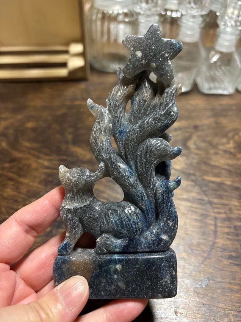 九尾　九尾の狐　k2 カービング　天然石