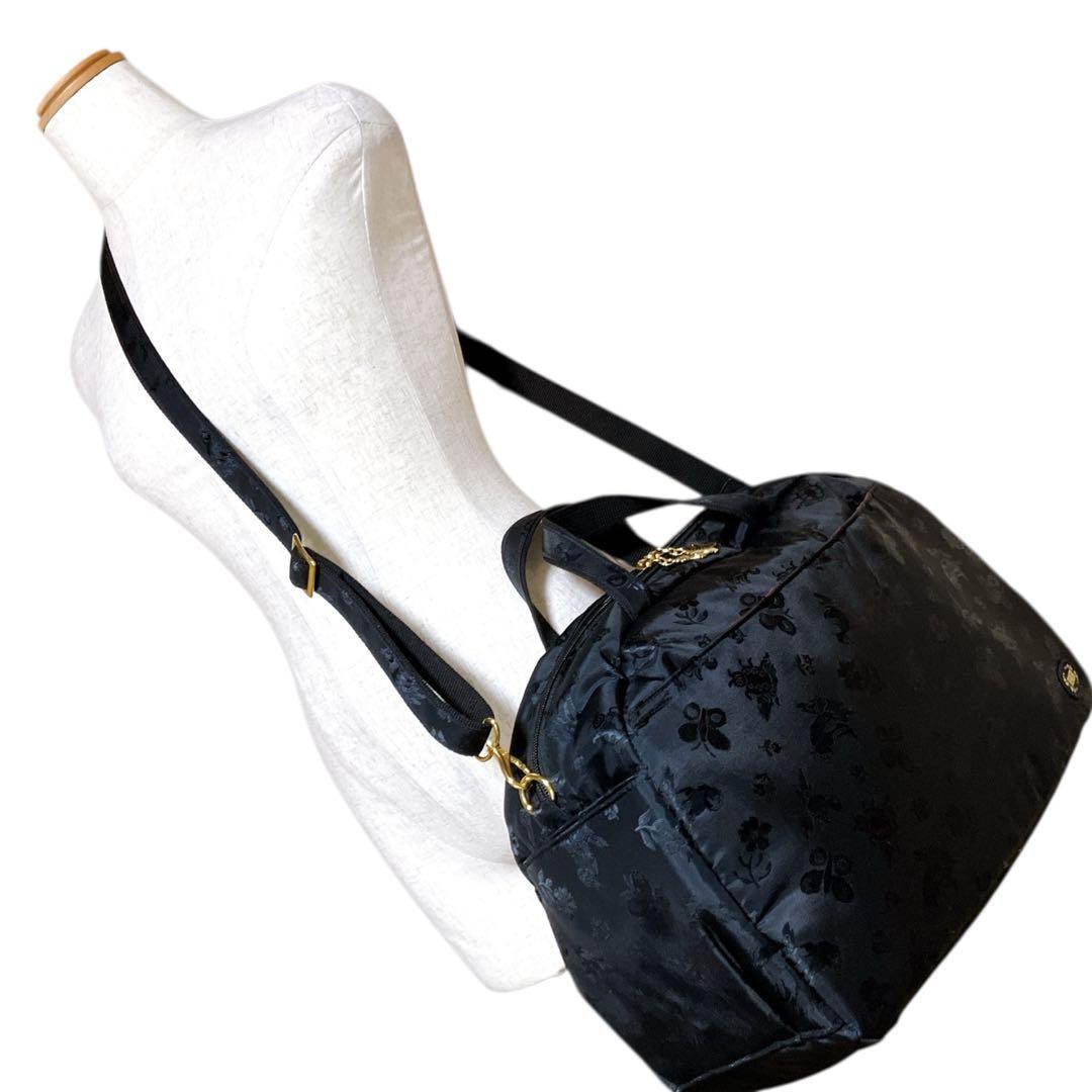 フェイラー 良品 希少 2way ハイジ ジャガード ボストンバッグ ブラック