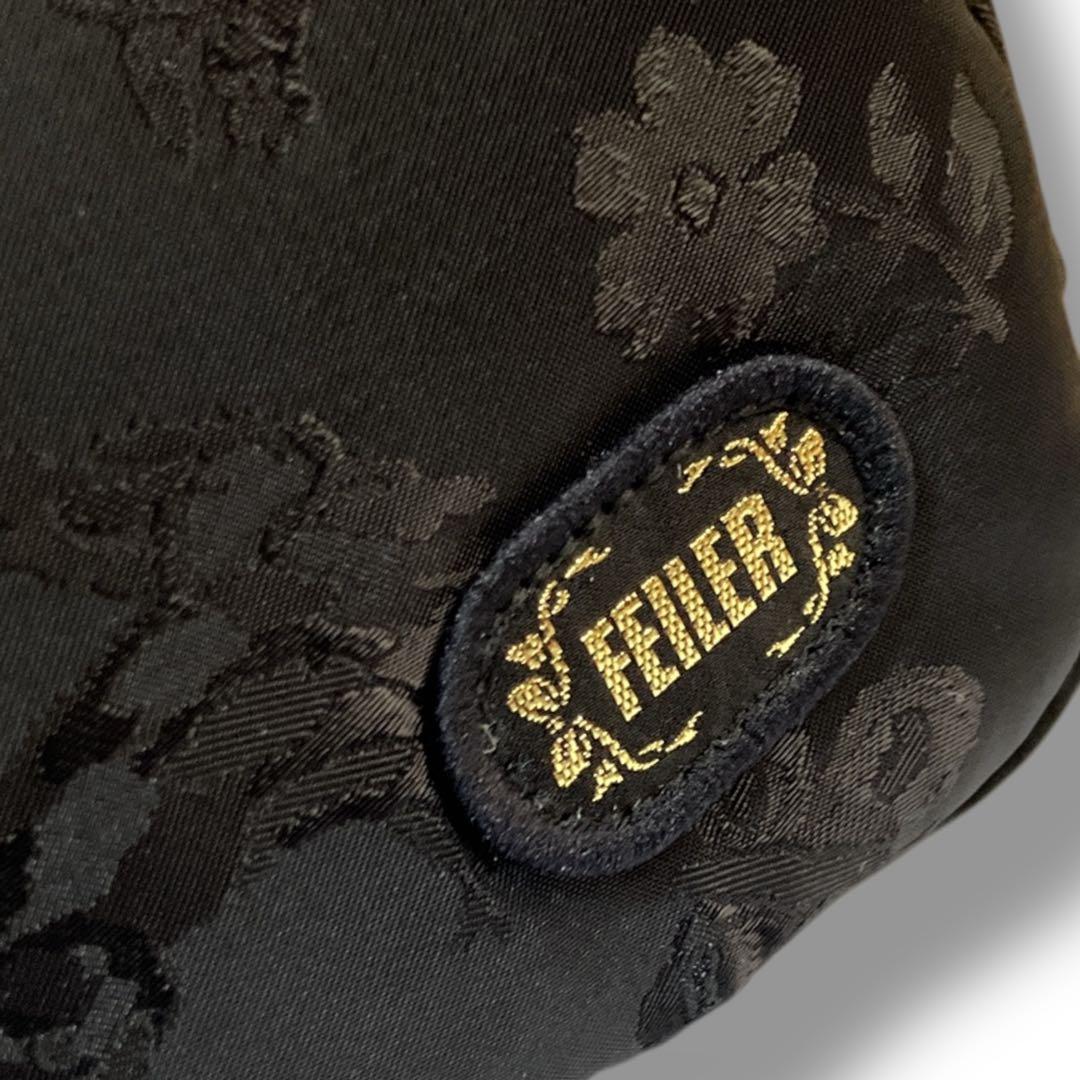 フェイラー 良品 希少 2way ハイジ ジャガード ボストンバッグ ブラック