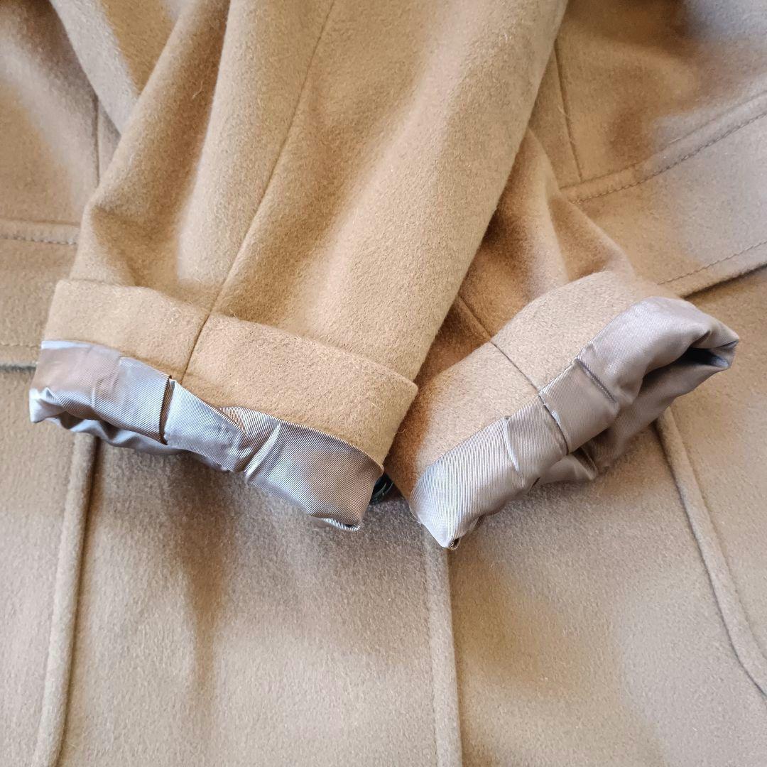 希少！超マキシ丈125cm　カシミア100%　キャメルベージュ　ウロコカシミア