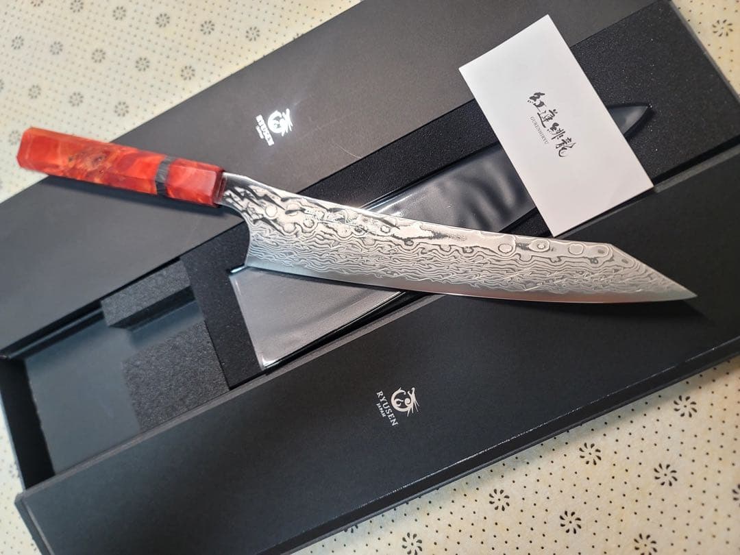 龍泉刃物　紅蓮緋龍 SPG Strix 牛刀　240