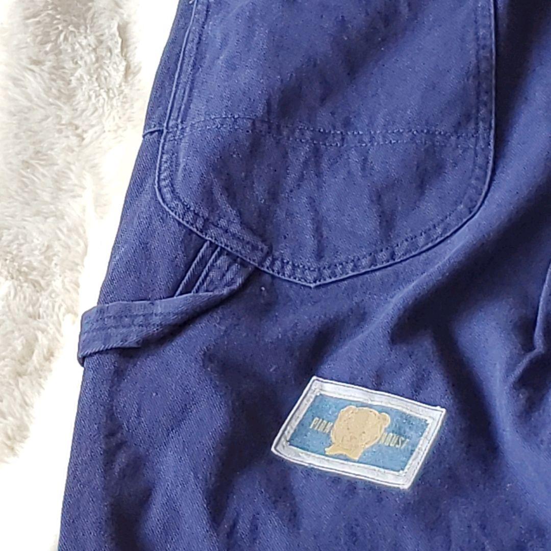 ピンクハウス　オーバーオール　サロペット　デニム　くま　刺繍　ワッペン　チェック