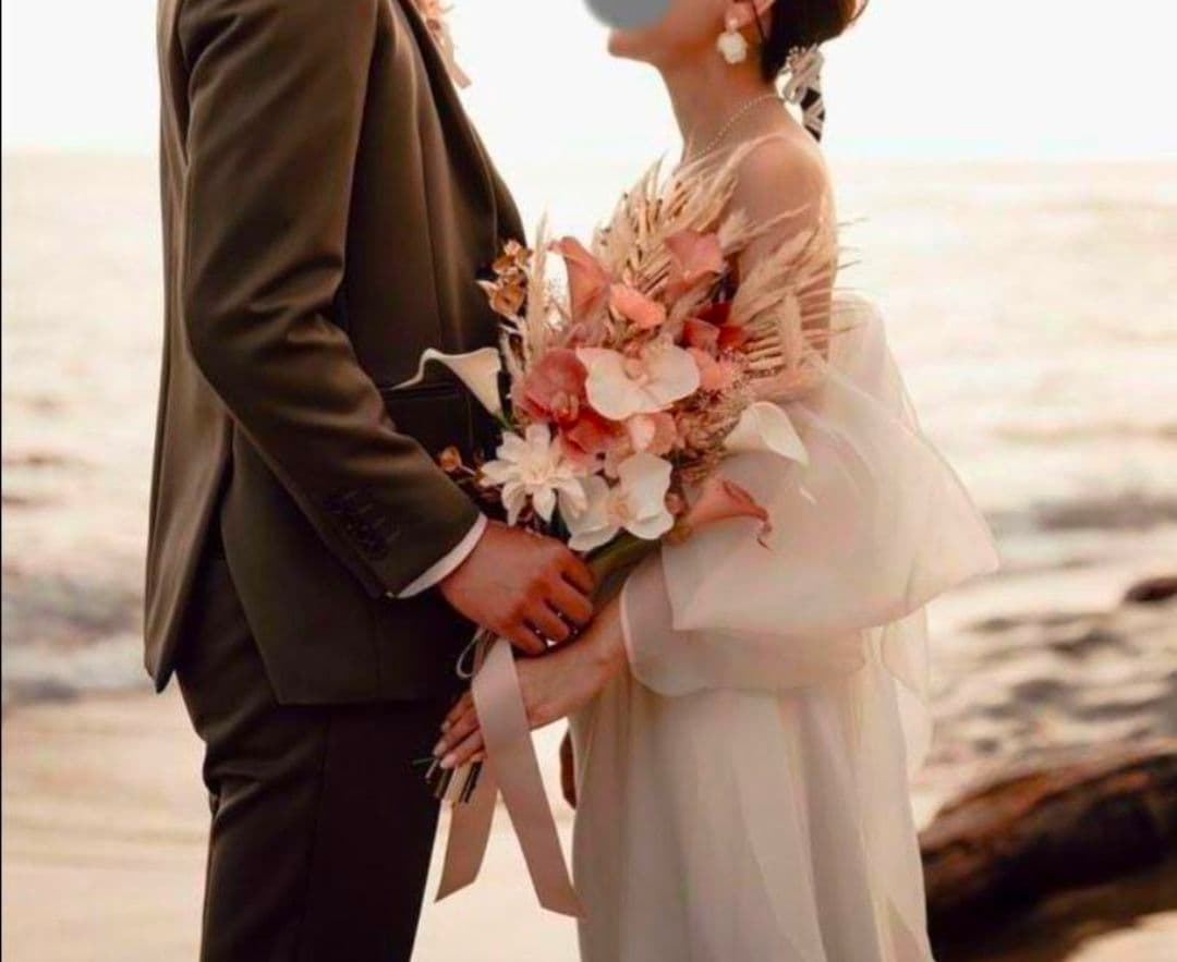 【特別価格】コチョウランのウェディングブーケ＆ブートニア 結婚式 前撮り