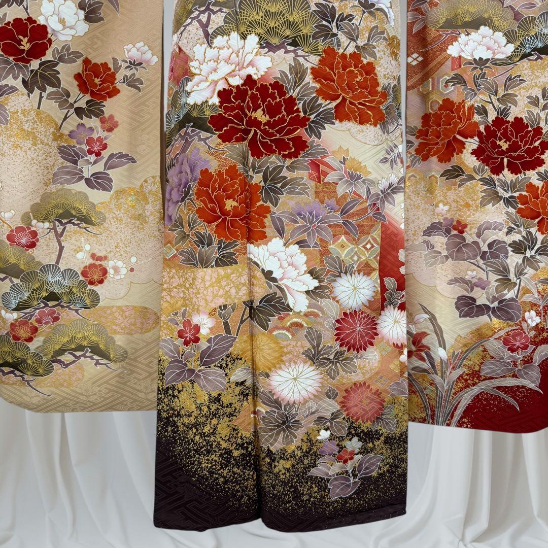 逸品 振袖8点フルセット 谷崎潤一郎の世界・落款あり　古典　金駒刺繍 成人式