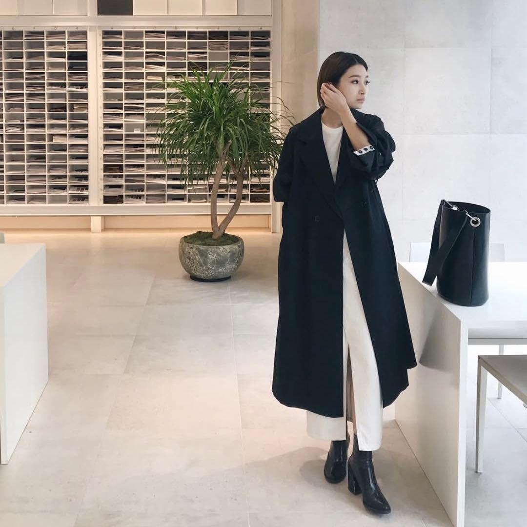 RIM.ARK ブラック トレンチコート 36