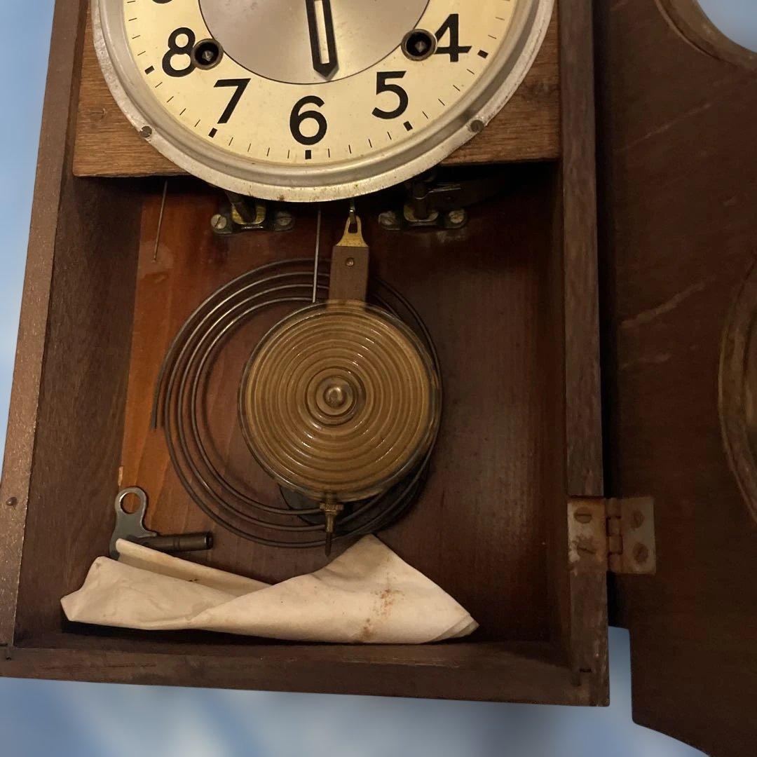 Trade mark S アンティーク ゼンマイ 時計 振り子時計　精工舎