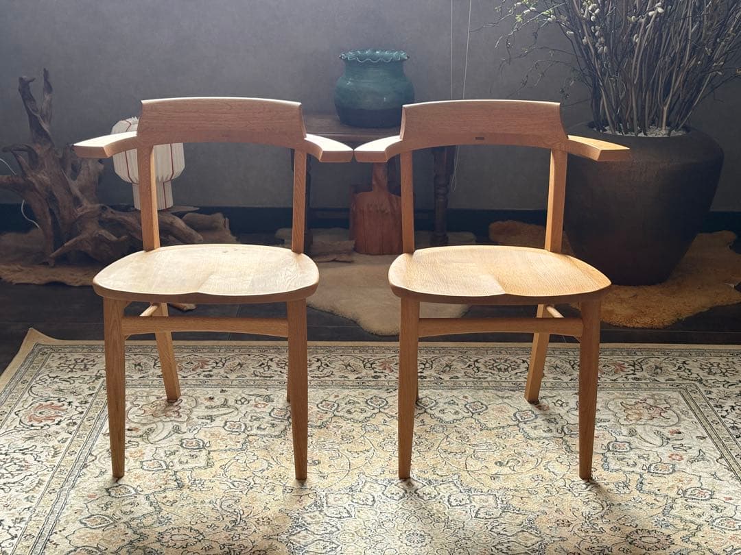 柏木工　ダイニングチェア　4脚セット　北欧　モダン　アームチェア nY
