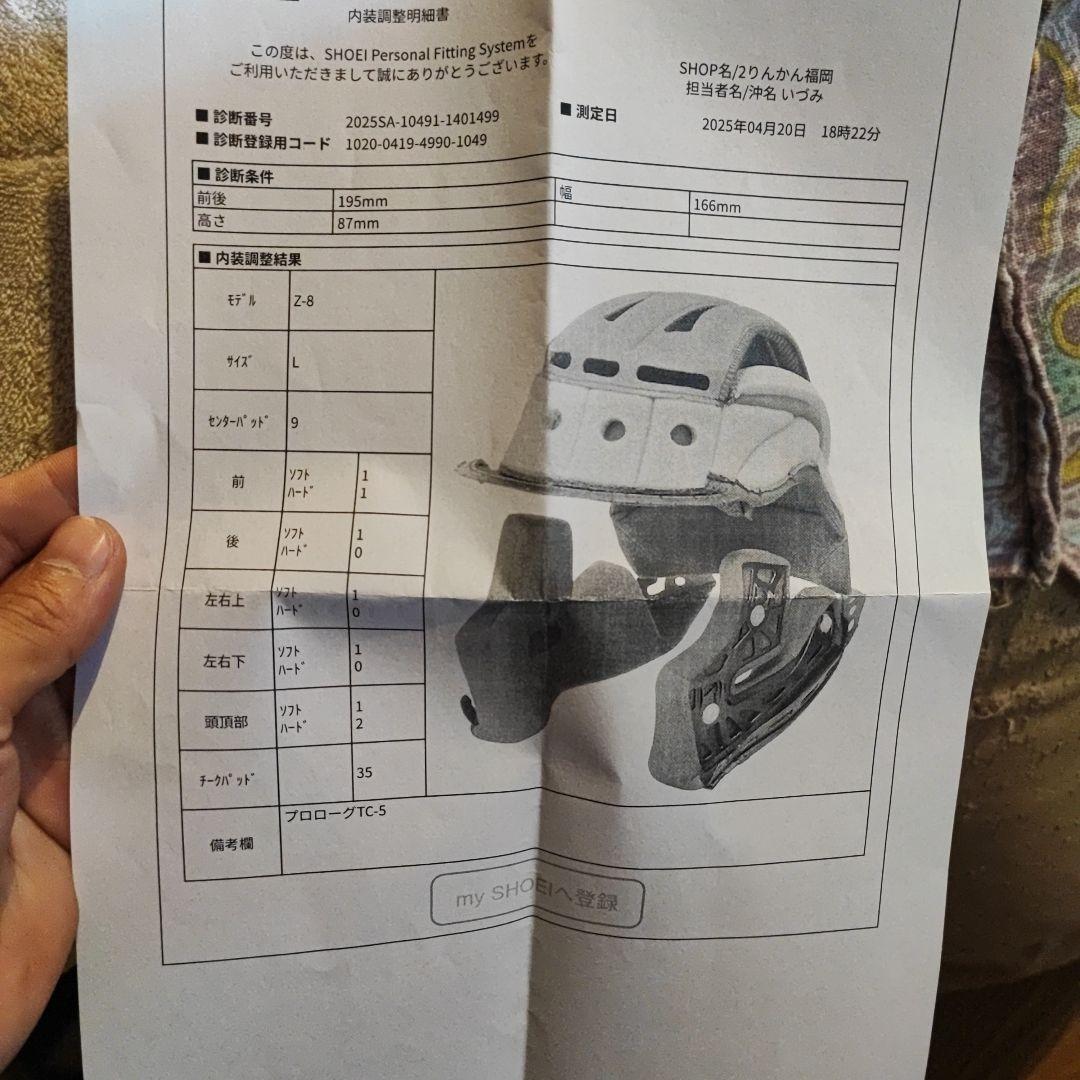 SHOEIヘルメット　Z-8　PROLOGUE　TC-5 サイズL
