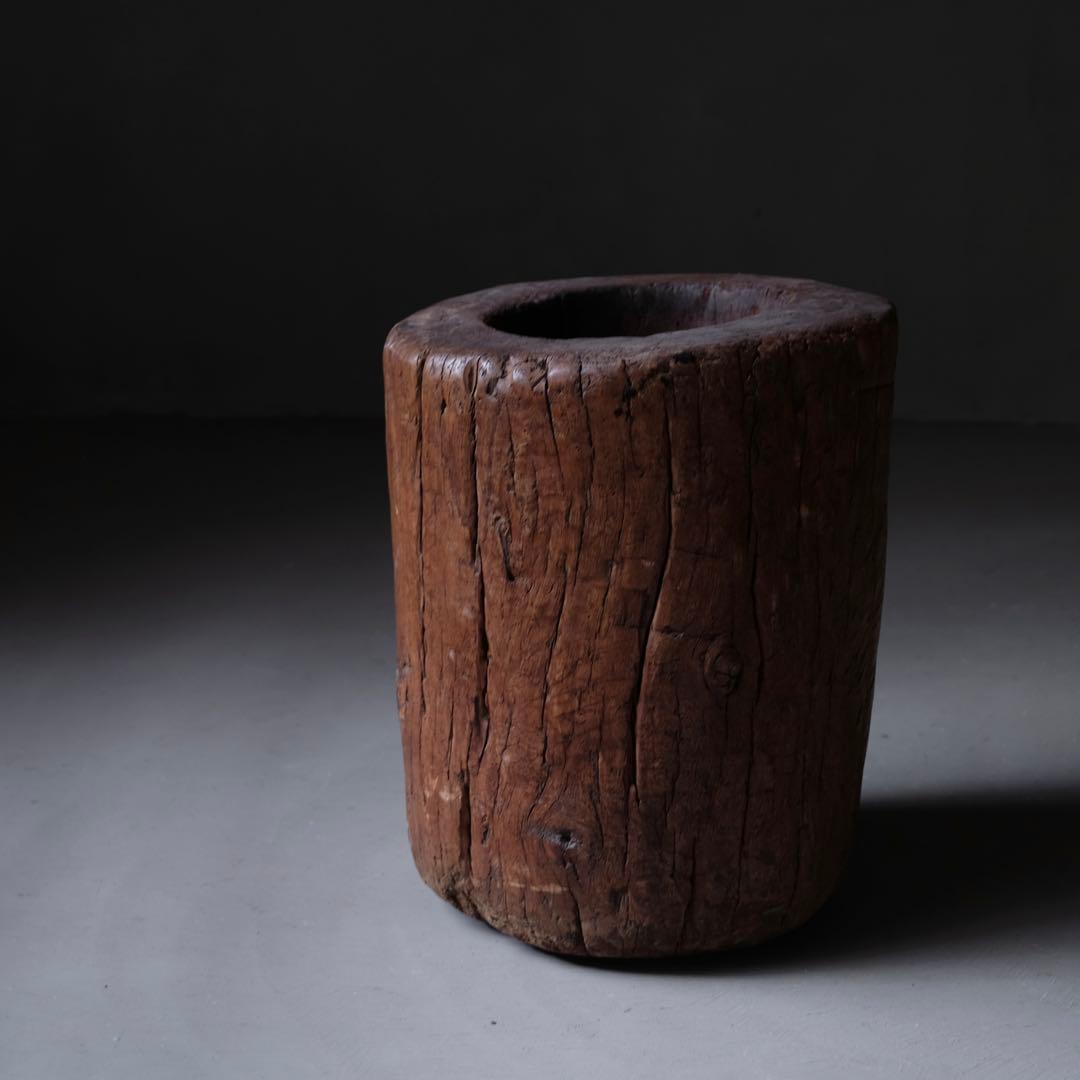 東南アジア 古い木鉢　臼 こね鉢 プランター オブジェ 古道具 アンティーク