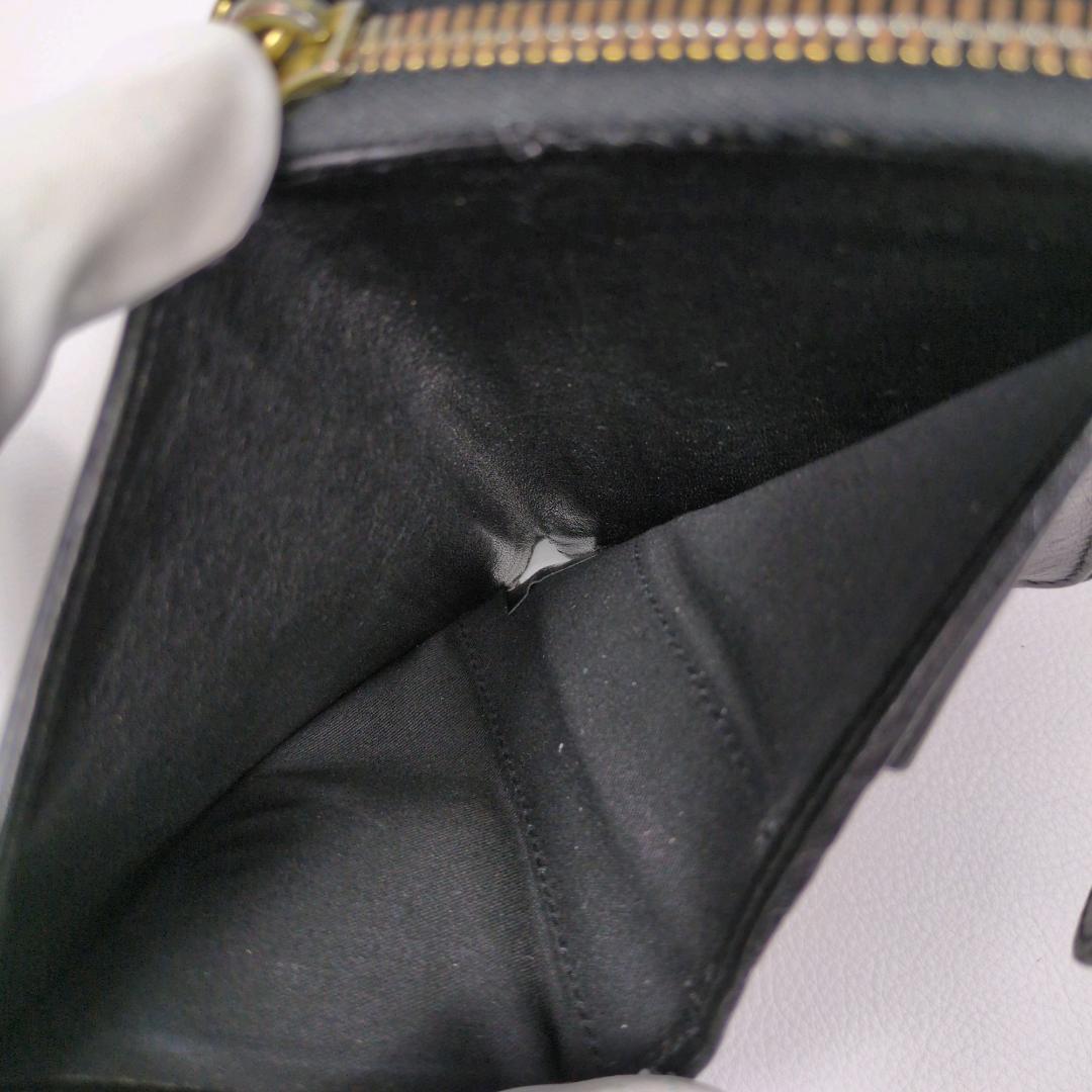 イルビゾンテ ラウンドジップ ファスナー 財布 ブラック シボ ゴールド