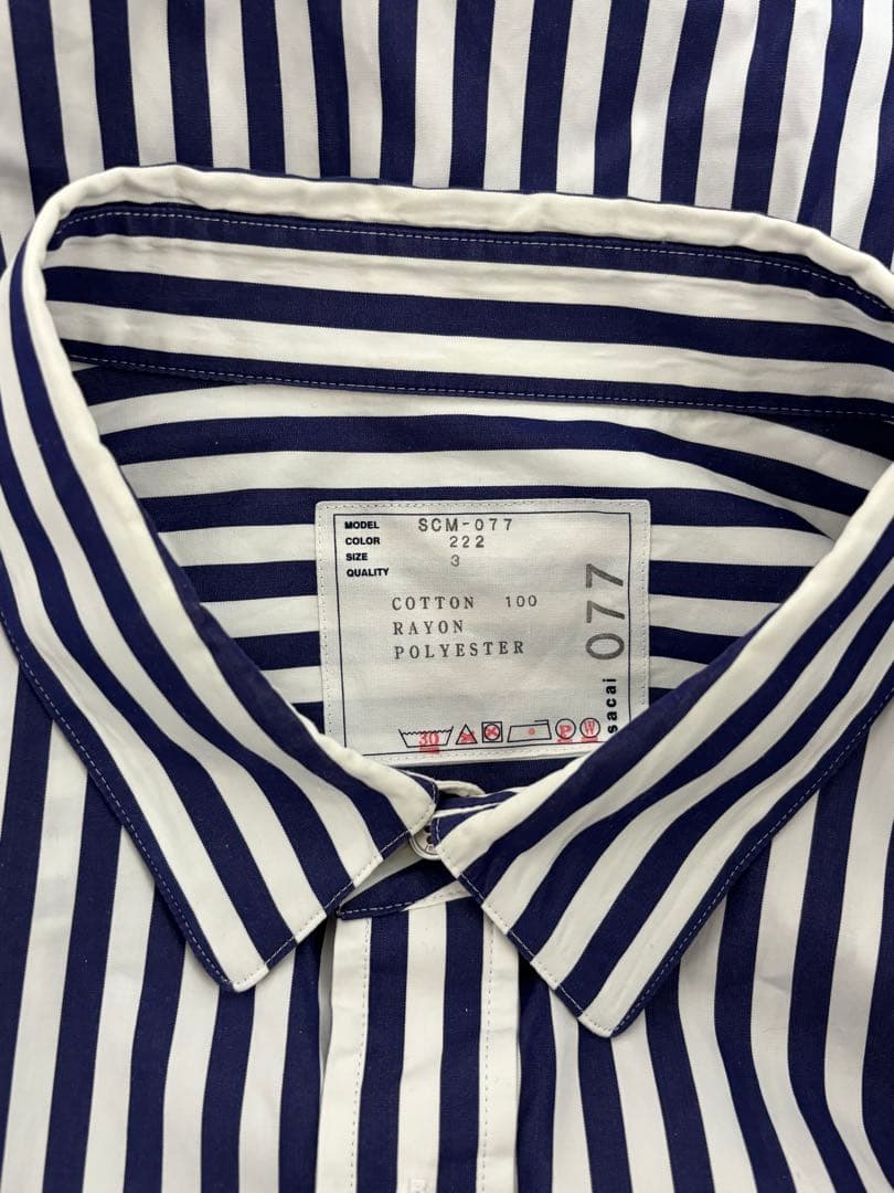トップス SACAI Thomas Mason Cotton Poplin Shirt
