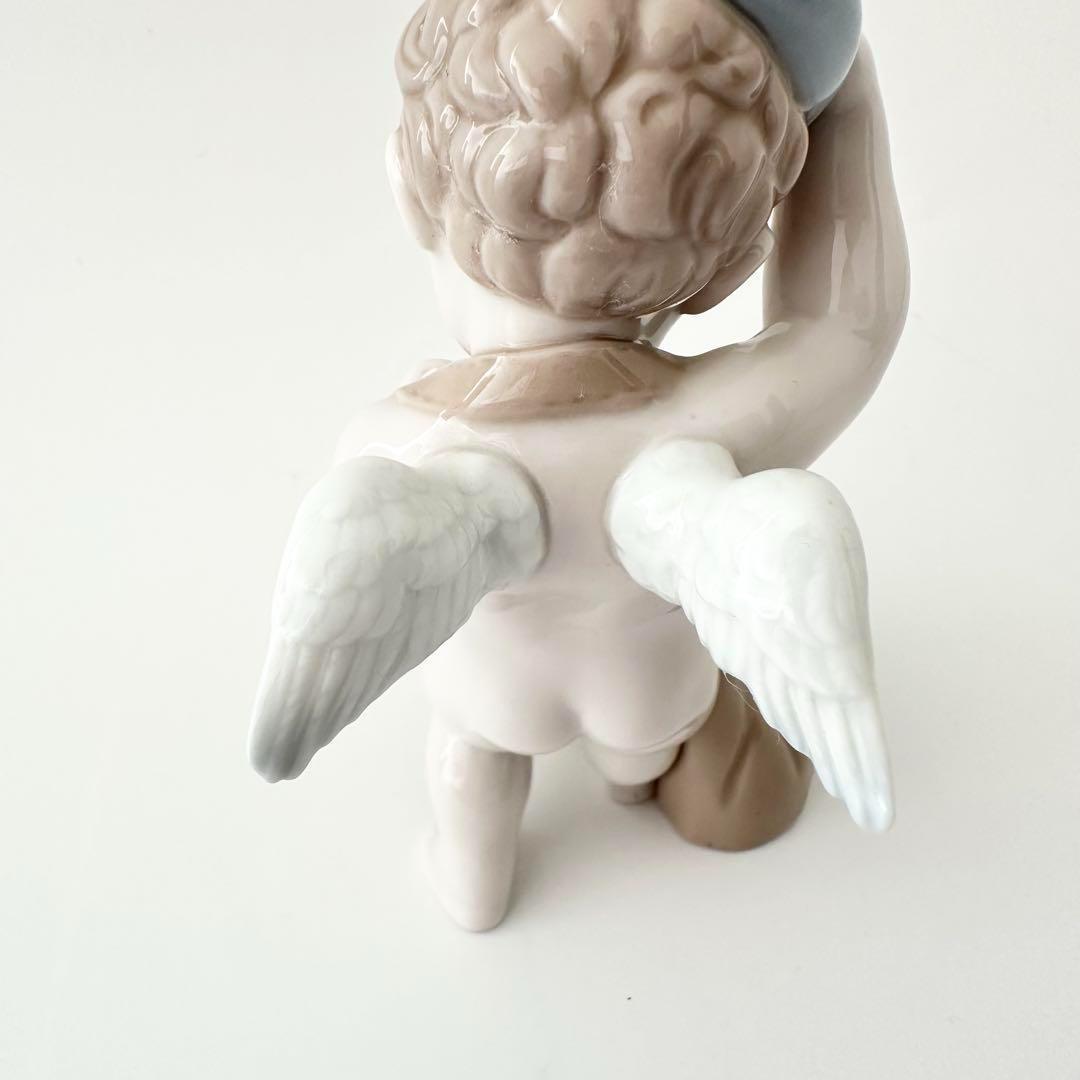 希少 美品 リヤドロ ハートがいっぱい 天使 少年 置物 ポーセリン