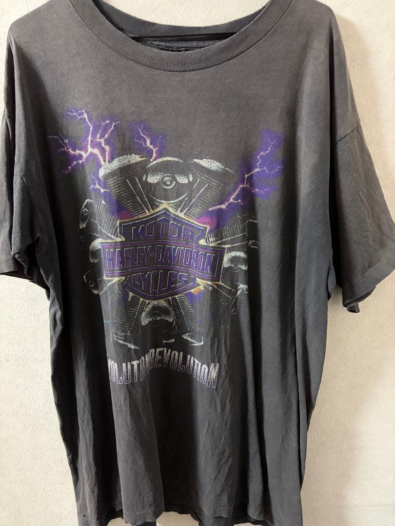 当時物★90s★USA製激レア★ハーレーダビッドソンTシャツサンダーエンジンL紫
